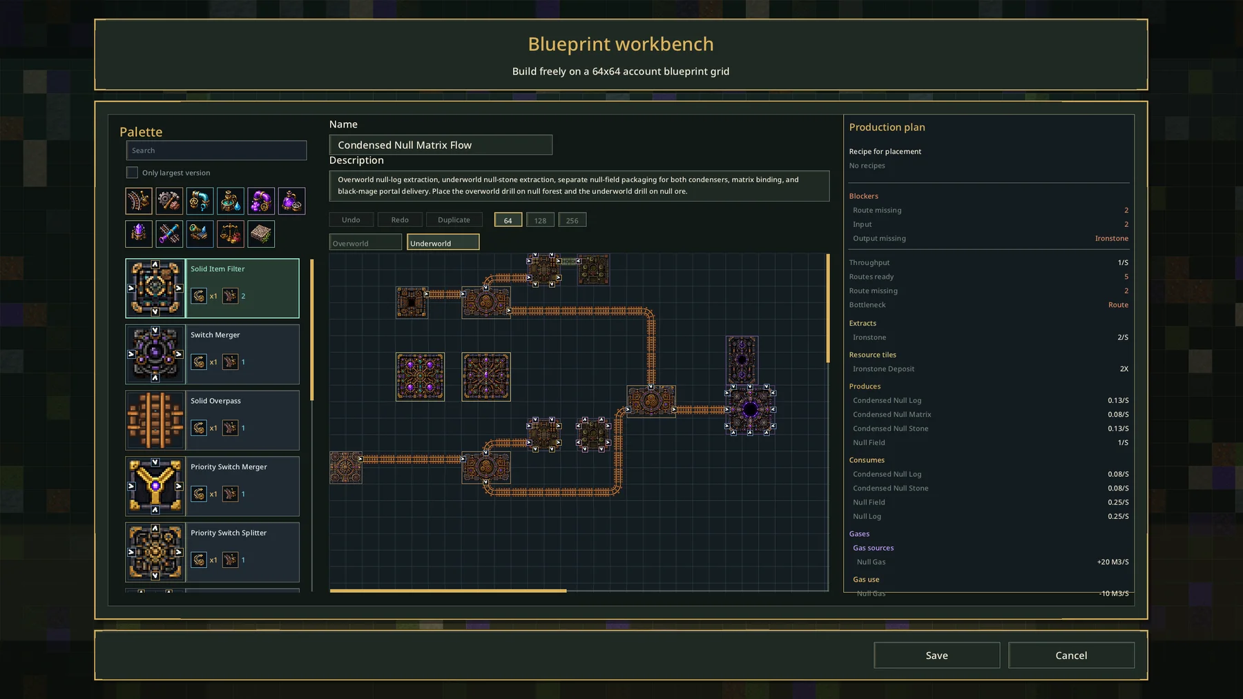 Plan production chains as blueprints